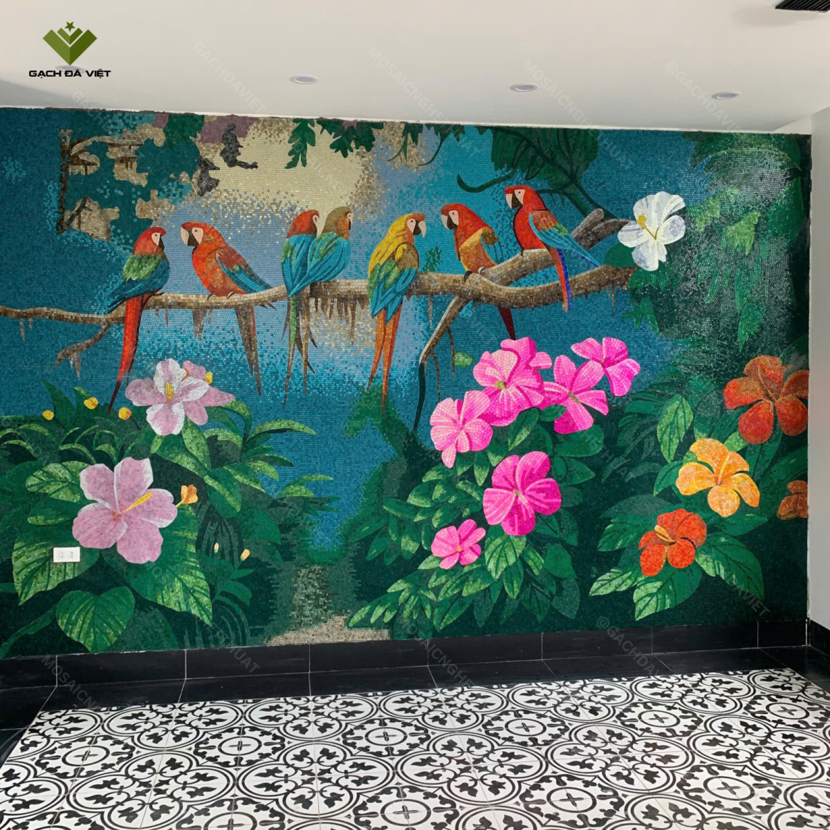 Thi công tranh mosaic cho resort nghỉ dưỡng ca sỹ Phương Thảo