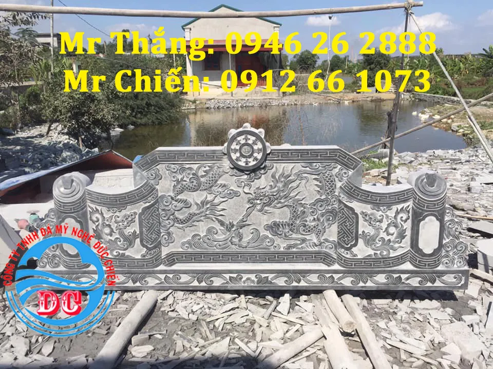 Các mẫu cuốn thư bằng đá đẹp chấn phong thủy cho nhà thờ, chùa, khu lăng mộ