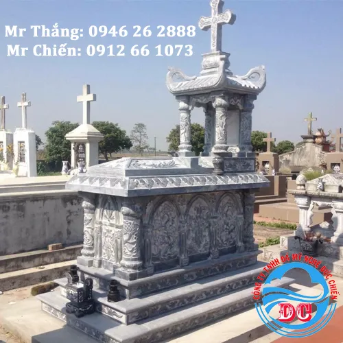 Mẫu mộ công giáo đẹp - Đá mỹ nghệ Đức Chiến