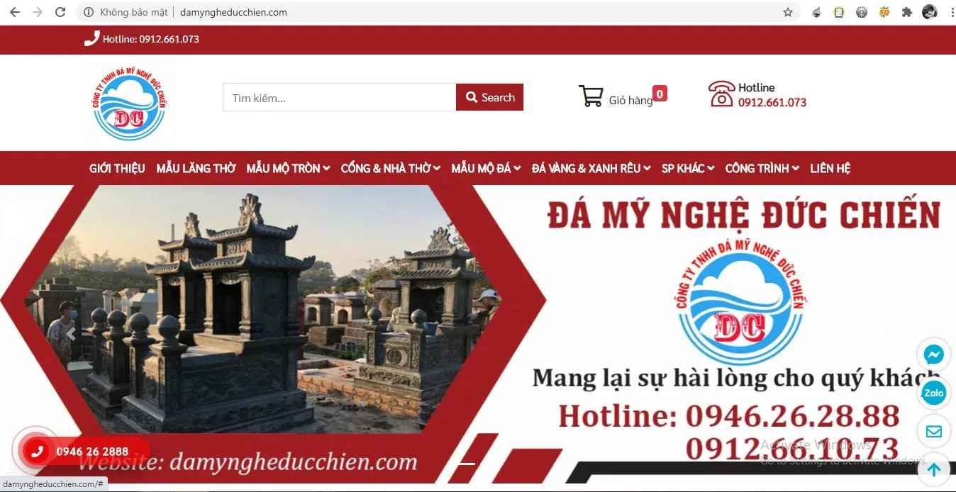 Website ch&iacute;nh thức của Đ&aacute; mỹ nghệ Đức Chiến