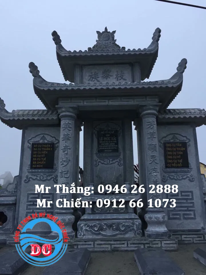Mẫu lăng thờ đá đẹp LTĐC001 - Đá mỹ nghệ Đức Chiến