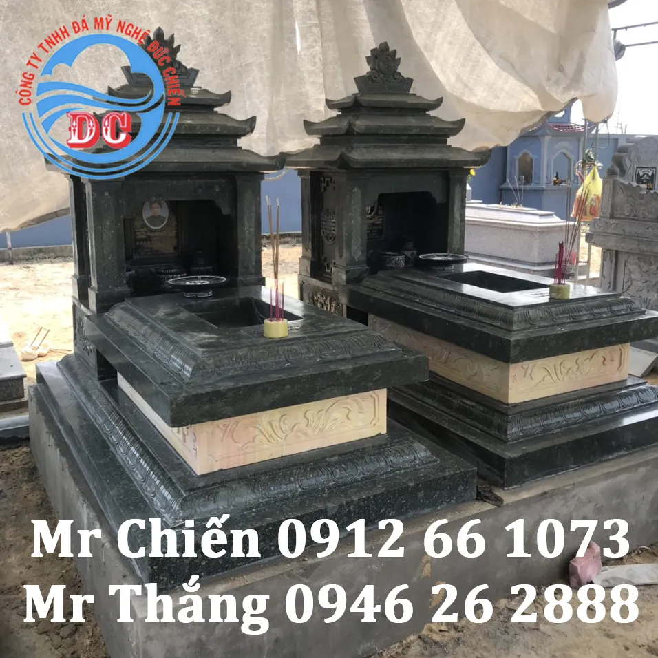  Mẫu mộ đá xanh rêu mã MDXR03